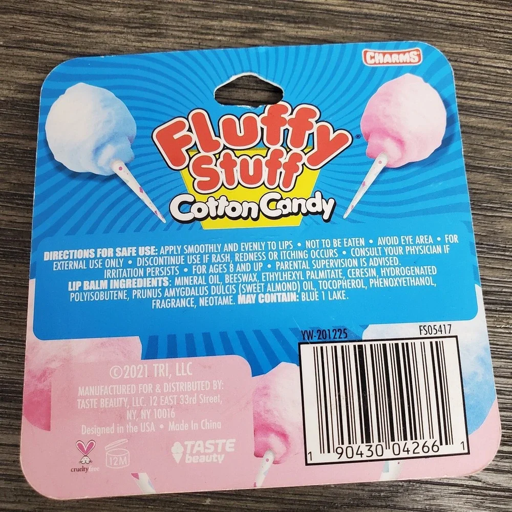 Fluffy‎ Stuff Cotton Candy Flavored Lip Balm - .12 Ounce Tube